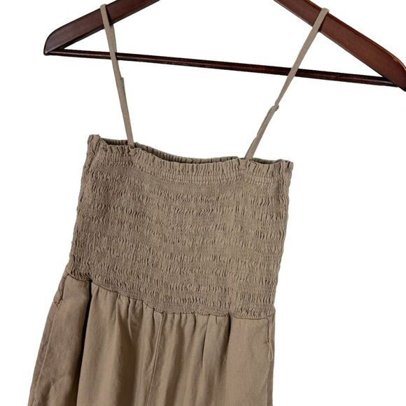 House of Harlow 1960 Linen Rayon Tan Cropped Jumpsuit Women's XS - Picture 5 of 11